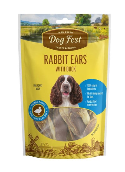 Buy Rabbit Ears With Duck Treats For Adult Dogs 90G in UAE