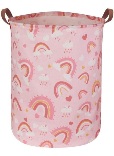Buy Pink Hamperrainbow Laundry Basket Collapsible Girls Storage Baskets For Kids Room Decortoy Organizergift Hamper(Pink Hamper) in UAE
