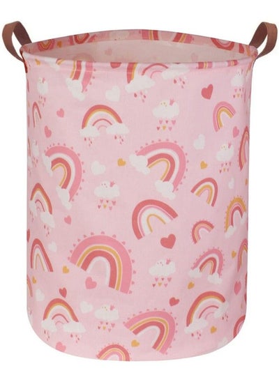 اشتري Pink Hamperrainbow Laundry Basket Collapsible Girls Storage Baskets For Kids Room Decortoy Organizergift Hamper(Pink Hamper) في الامارات