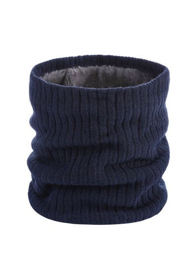 اشتري Winter Double-Layer Thermal Knit Neck GaiterDark blue/navy blue Dark blue/navy blue في الامارات