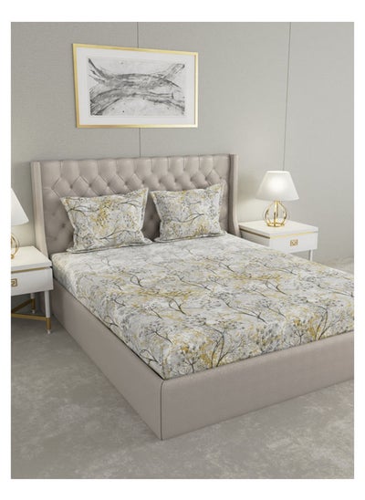 اشتري Raymond Home King Flat Sheet Super Soft 200 TC Pure Cotton (274x274 cm, 46x69 cm) Flat sheet & 2 PillowCases في الامارات