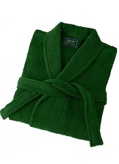 Buy SANDY Luxury Cotton 100% Shawl Bathrobe , Unisex Plush Robe , Perfect for Spa and Shower , Xl Size, Dark Green in Saudi Arabia