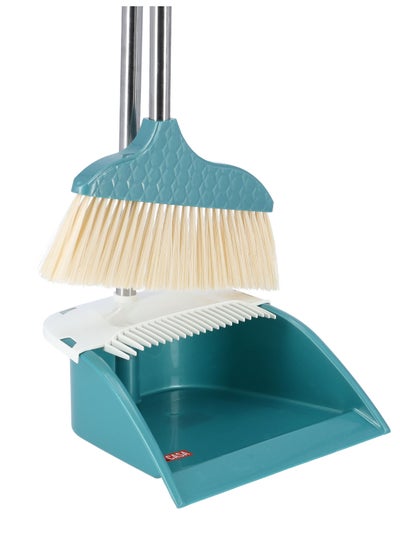 اشتري DelCasa Dust Pan with Broom Set Plastic and Iron DC2007 Assorted color في الامارات