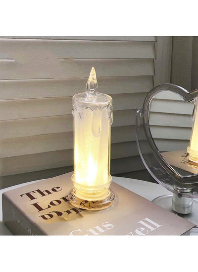 اشتري LED Flameless Candles, 4 Pieces Flameless Votive Candles, Romantic Decoration Night Light, Flameless Flickering Electric Fake Candle for Wedding Table Festival Bedroom Decorations في السعودية