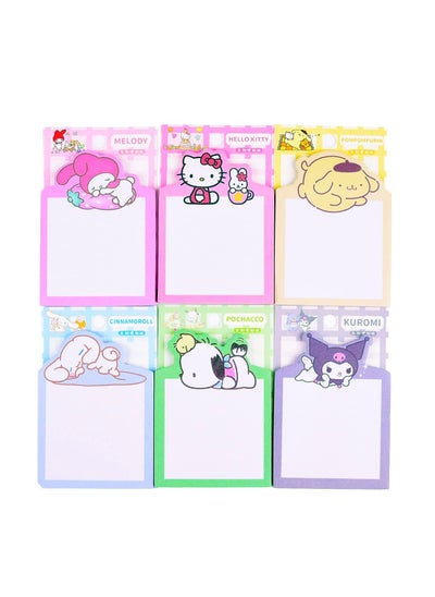 Buy Cute Sticky Notes, Kawaii Sanrio School Supplies, Stationary 3.75x2.75 in Cartoon Series Self-Stick Note Pads Fun Office Supplies Set 6 Pack in Saudi Arabia