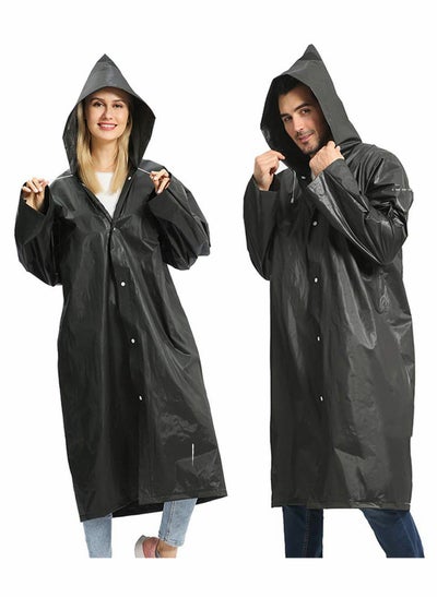 اشتري Raincoat Rain Ponchos for Adults Women Men   1 Pack Reusable EVA Clear Portable Rain Coats Lightweight Jackets with Hood, Rain Ponchos Adults Packable Poncho Adult Clear Hood في الامارات