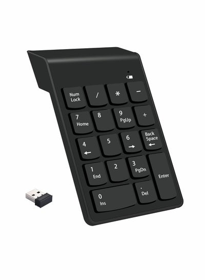 اشتري Wireless Silent Number Pad Portable Numeric Keypad Keyboard with Mini USB Receiver for Laptop Notebook, Desktop PC Computer, Compatible with Windows, 10 Million Keystrokes Life，10M Use Distance في السعودية