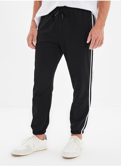 Buy Black Regular Fit Striped Elastic Sweatpants TMNSS20EA0050 in Egypt