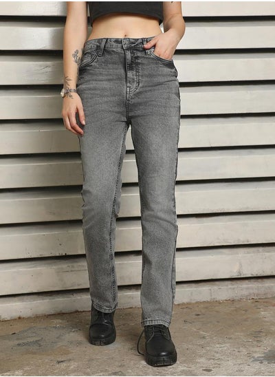 Buy High Rise Slim Fit Faded Jeans in Saudi Arabia