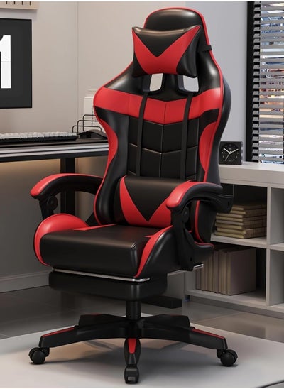 Buy Gaming Chair with Footrest Computer Chair Deak Chair High Back Racing Style Office Chair with Headrest Lumbar Support Adjustable Office Chair(Red) in Saudi Arabia