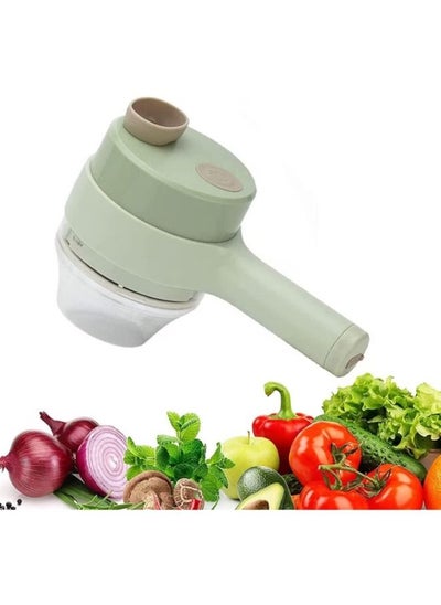 Buy 4 in 1 multifunctional usb rechargeable Handheld Electric Vegetable Cutter Set, Garlic Mud Masher Food Chopper, Portable Mini Wireless Food Processor,vegetable cutter slicer for Garlic Pepper Chili On in UAE