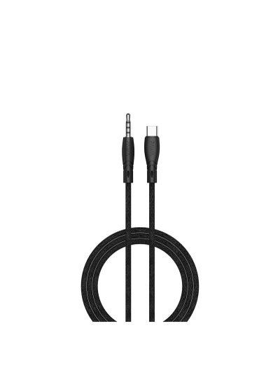 Buy Pawa Braided 3.5 to Type-C AUX Cable 1.2M - Black in UAE