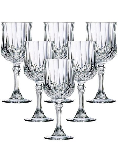 Buy Cristal Glassware Set of 6,Elegant Unbreakable Hard Crystal Goblets 160ml in UAE