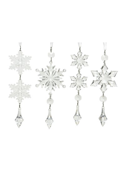 Buy Kaemingk Snowflake Scrylic Acrylic Drops And Beads Transparent, Assorted 1 Piece in UAE