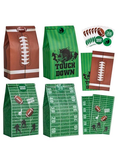 اشتري 24Pcs Football Party Favor Bags 4 Styles Football Goodie Bags For Birthday And 2024 Superbowl Party Decorations Perfect For Boys Kids Adults Stickers Included في الامارات