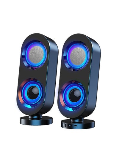 Buy Computer audio desktop speaker subwoofer wired Bluetooth dual-purpose USB interface multi-purpose high-volume audio in Saudi Arabia