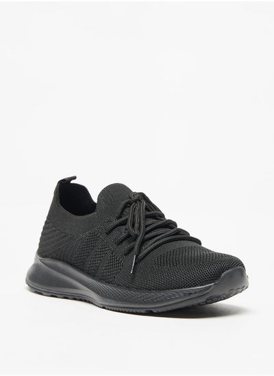 Buy Textured Sports Shoes with Lace-Up Closure in UAE