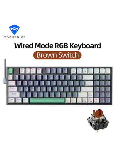 Buy 94 Keys Gaming Keyboard Mechanical Wired Keyboard Hot Swappable With Brown Switch RGB Light in Saudi Arabia