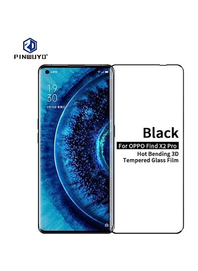 Buy PINWUYO Tempered Glass Screen Protector Compatible For OPPO Find X2 Pro PINWUYO 9H 3D Hot Bending Tempered Glass Film Black in UAE