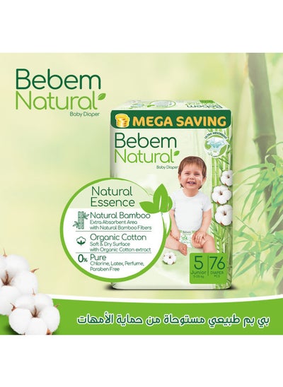 Buy Natural Baby diaper Mega Size 5 Junior 76 Piece in Egypt