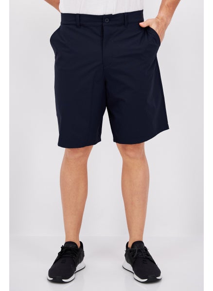 Buy Men Regular Fit Brand Logo  Basic Shorts, Dark Blue in UAE