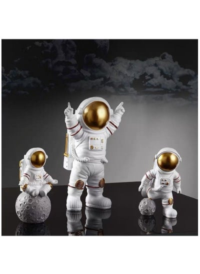 Buy 3-Piece Creative Astronaut Ornament Astronaut Model Living Room TV Cabinet Ornament Children's Room Decoration Birthday Gift in Saudi Arabia