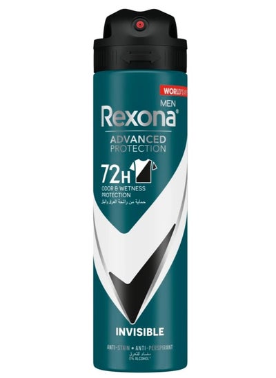 Buy Rexona Men Advanced Protection 72H+ Clear Antiperspirant Spray Invisible Dry Black & White 150ML in UAE