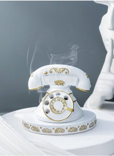 Buy Telephone Shape Resin Incense Burner(Mabkhara),Bukhoor Incense Holders-White in Saudi Arabia