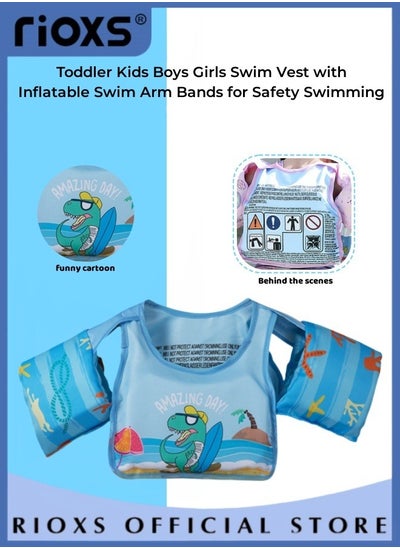 Buy Toddler Kids Boys Girls Swim Vest Water Wings Safety Swim Aid Jumper Inflatable Swim Arm Bands Float Sleeves Swimming Armbands for Sea Pool Beach Training in Saudi Arabia