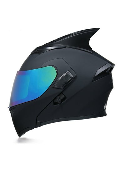 Buy New Double Mirror Helmet Semi Full Cover Four Seasons Motorcycle Helmet in Saudi Arabia