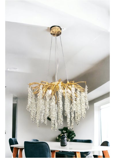 Buy Grape Cluster Shape Grape Crystal Chandelier French Style Luxury Golden Branches Modern Pendant For Villa, Living Room, Lobby, Dining Room, Cafe in Saudi Arabia