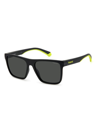 Buy Unisex Polarized Rectangular Shape  Sunglasses Pld 2128/S Grey 45 - Lens Size: 45.3 Mm - Mtbk Yllw in UAE