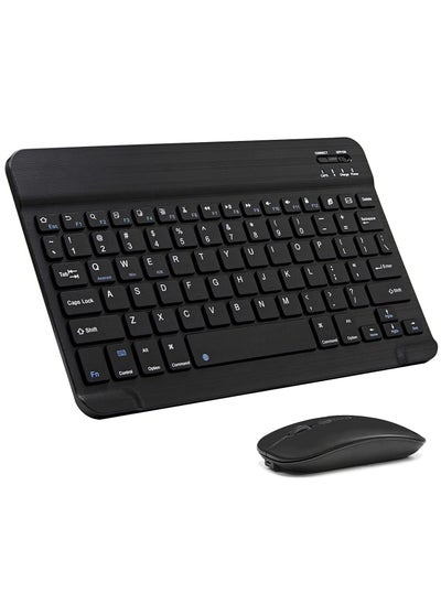 Buy UltraSlim Bluetooth Keyboard and Mouse Combo Rechargeable Portable Wireless Keyboard Mouse Set for Apple iPad iPhone iOS 13 and Above Samsung Tablet Phone Smartphone Android Window. (BLACK) in UAE