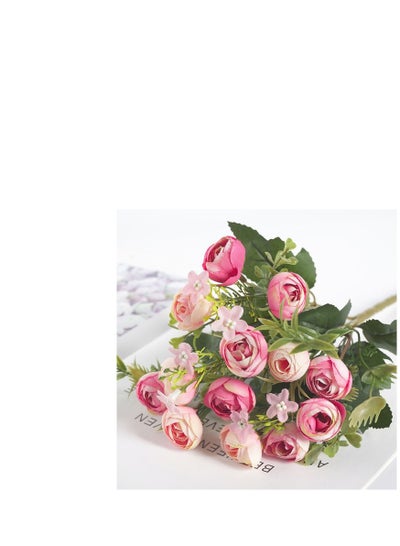Buy A bouquet of artificial roses in pink color for home decor, suitable for bouquets in Egypt