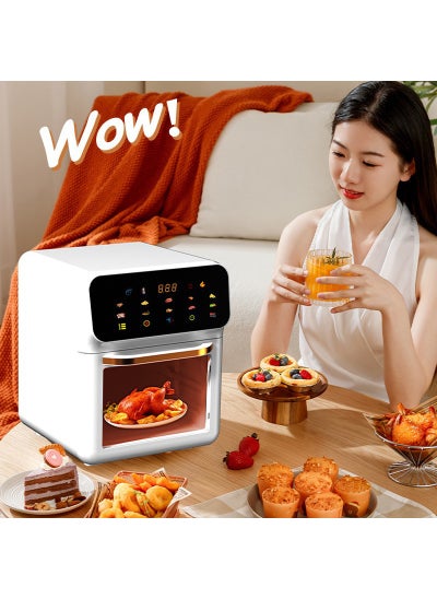 Buy New electric oven household air fryer smart kitchen baking steamed fries barbecue all-in-one machine multi-function White in UAE