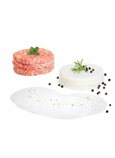 Buy Burger Press Discs 500 Pieces Round 11 cm Parchment Paper for and Patty Makers Wax Sheets Hamburger Patties Meat Balls in UAE