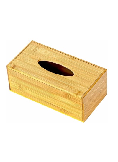 Buy ECVV Bamboo Tissue Box 23CM Wooden Tissues Holder Rectangular Modern Minimalistic Wood Color Style Fits 110-140 Tissue Papers in UAE