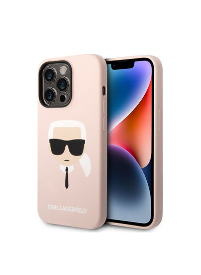 اشتري Karl Lagerfeld iPhone 14 Pro Liquid Silicone Case With Karl Head Logo, Easy Access to All Ports, Bumper & Scratch Protection - Pink في الامارات