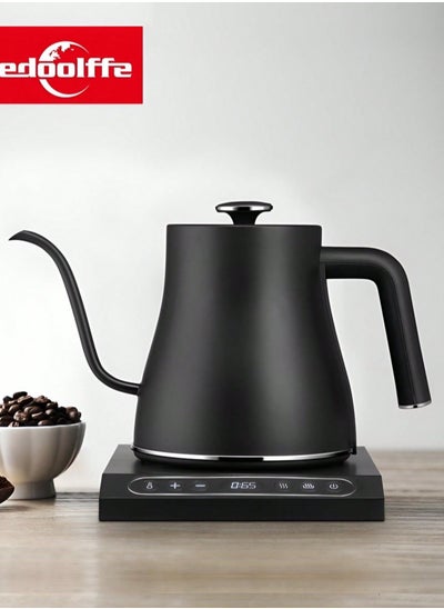 Buy Electric Gooseneck Kettle Pour Over Kettle Coffee Kettle 100% Stainless Steel Inner Lid Bottom 1200 Watt Quick Heating 0.8L Matte Black in UAE