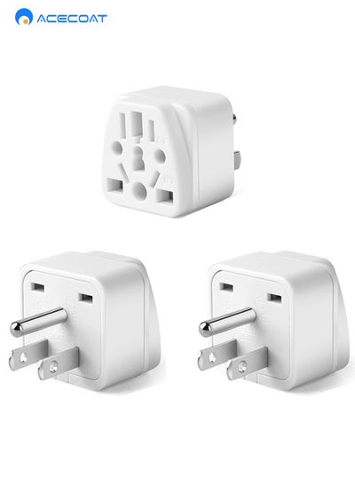 US Travel Plug Adapter EU/UK/AU/CN/JP/Asia/Italy/Brazil to USA (Type B ...