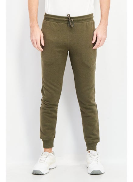 اشتري Men Regular Fit Textured Jogger Pants, Dark Olive في الامارات