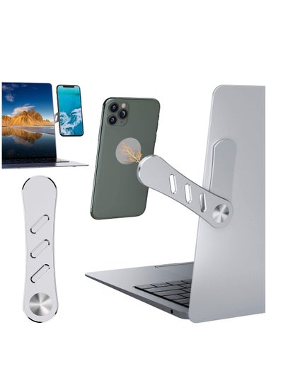 اشتري Laptop Phone Holder Magnetic Phone Holder for Laptop Laptop Side Mount Clip Computer Monitor Expansion Bracket Adjustable Laptop Compatible with Most Laptop Extension Bracket Silver في الامارات