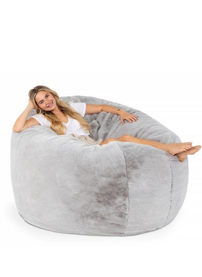 اشتري COMFY CLASSIC ADULT GREY VELVET BEAN BAG WITH VIRGIN BEANS FILLING في الامارات