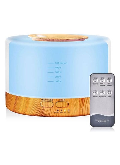 اشتري Essential Oil Diffuser, Silent Humidifier, with Led Light and Remote Control, Aromatherapy Essential Oil Cool Mist Humidifier, Suitable for Hotel/Office/Study (Wood Grain Color) في السعودية