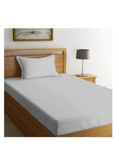 اشتري Orchard Exclusive (White) Single Size Fitted Sheet (90 x 210 + 30 Cm -Set of 1 Pc) Cotton percale Weave, Soft and Luxurious, High Quality Bed linen -180 TC في الامارات