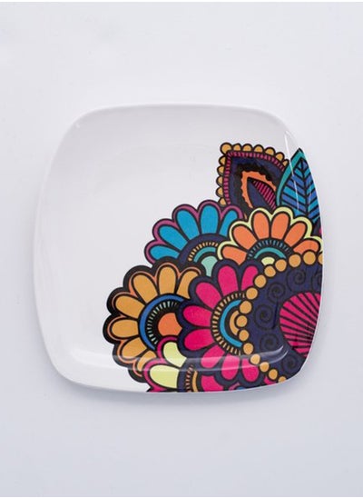 Buy Bright Designs Melamine Small Plate 
Set of 6 (L 18cm W 18cm) Paisley in Egypt