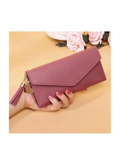 Buy Women Wallet Card Holder Purse Zipper Buckle Elegant Clutch Wallet Ladies Purse in UAE