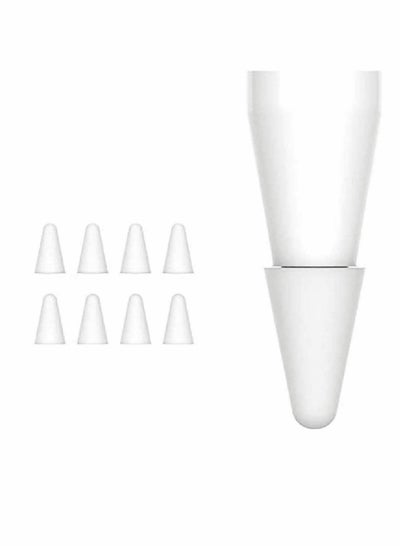اشتري [8-Piece] Silicone Pencil Nib/Tip Protector Cap for Apple Pencil 1st/2nd Replacement Non-Slip Writing Nib/Tip Protector Compatible with Apple Pencil 1st & 2nd Generation في السعودية