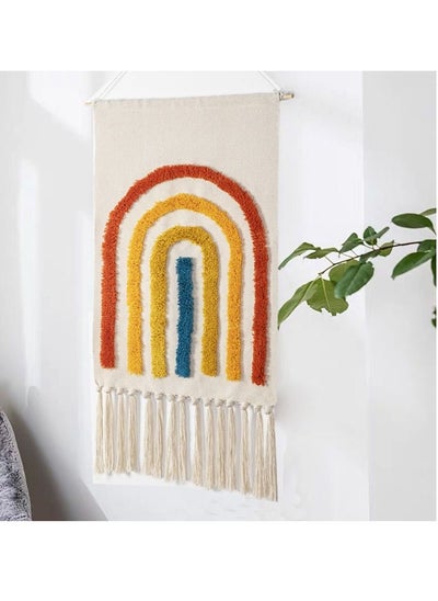 Buy Handwoven Bohemian Style Hanging Tapestry For Home Decoration (Size 70×50+20CM Tassel) in UAE