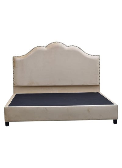 Buy Bed of Luxury upholstered beige 200×100×23 cm in Saudi Arabia